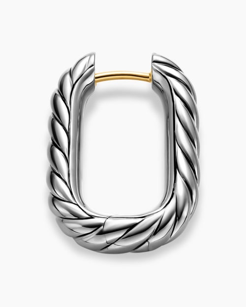 Womens DY Madison® Cable Hoop Earrings in Sterling Silver, 24.3mm