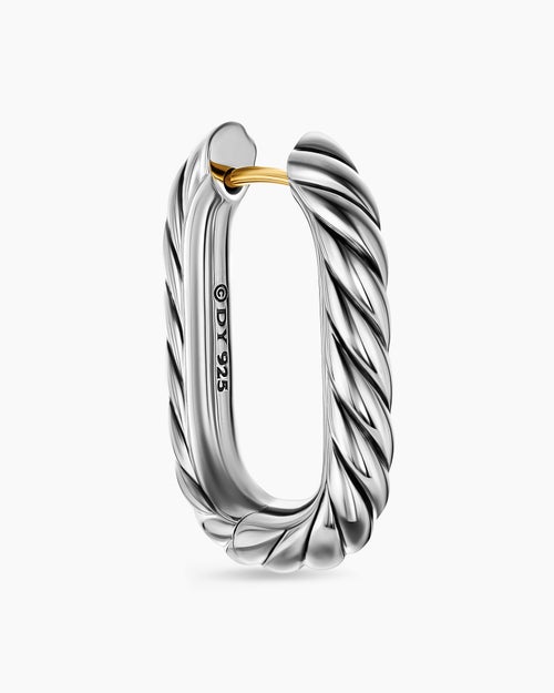 Womens DY Madison® Cable Hoop Earrings in Sterling Silver, 24.3mm