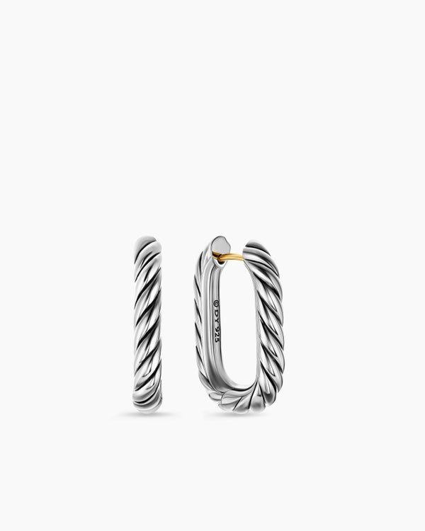 david van hagen DY Madison ® Cable Hoop Earrings Sterling Silver 24.3mm