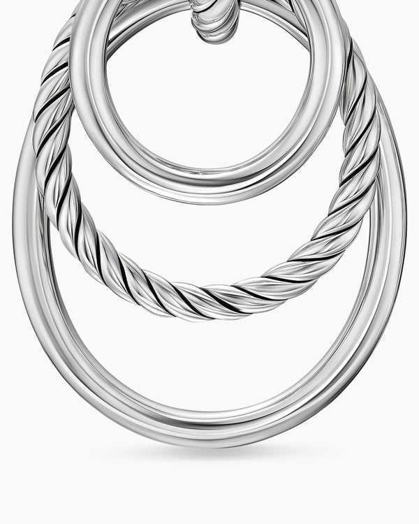 DY Mercer® Bold Triple Ring Drop Earrings in Sterling Silver, 48mm