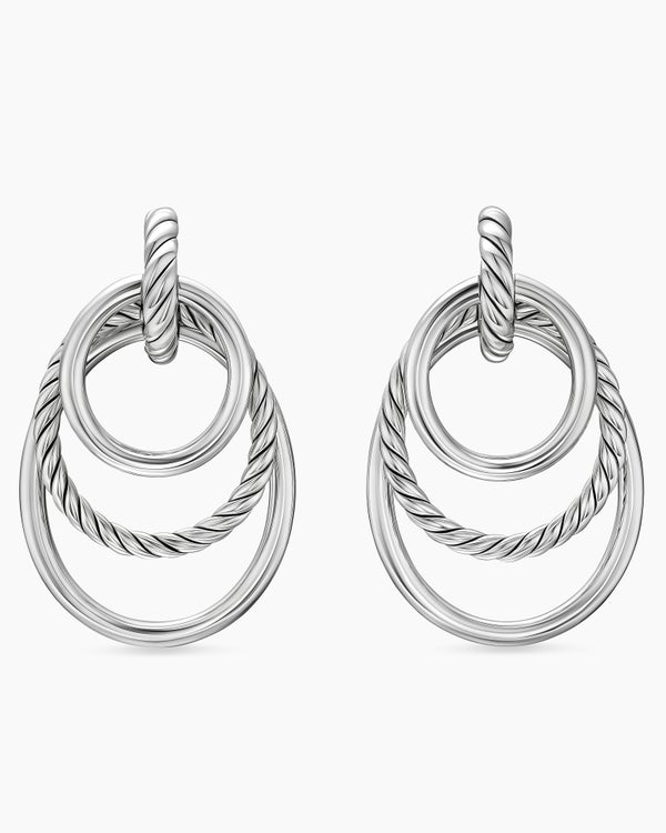 DY Mercer® Bold Triple Ring Drop Earrings in Sterling Silver, 48mm