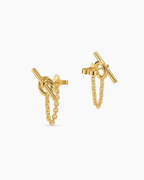 Womens DY Mercer® Bold Toggle Chain Stud Earrings in 18K Yellow Gold, 50.4mm