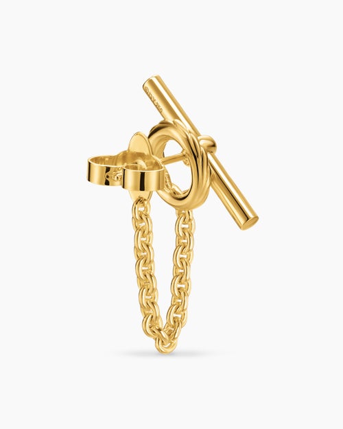 Womens DY Mercer® Bold Toggle Chain Stud Earrings in 18K Yellow Gold, 50.4mm