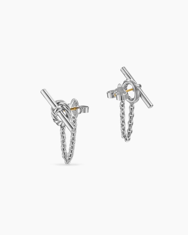 DY Mercer® Bold Toggle Chain Stud Earrings in Sterling Silver, 50.4mm