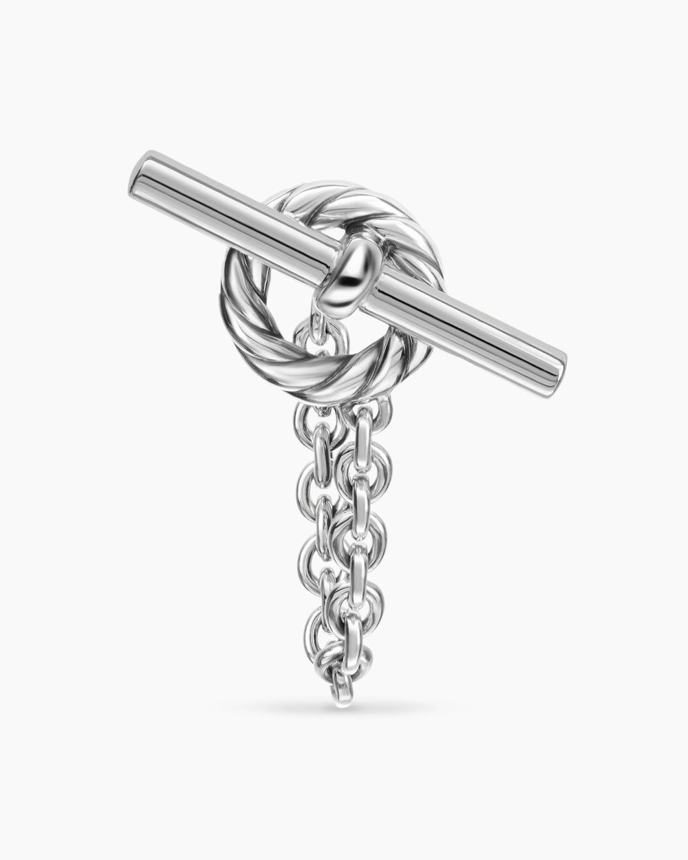 Womens DY Mercer® Bold Toggle Chain Stud Earrings in Sterling Silver, 50.4mm