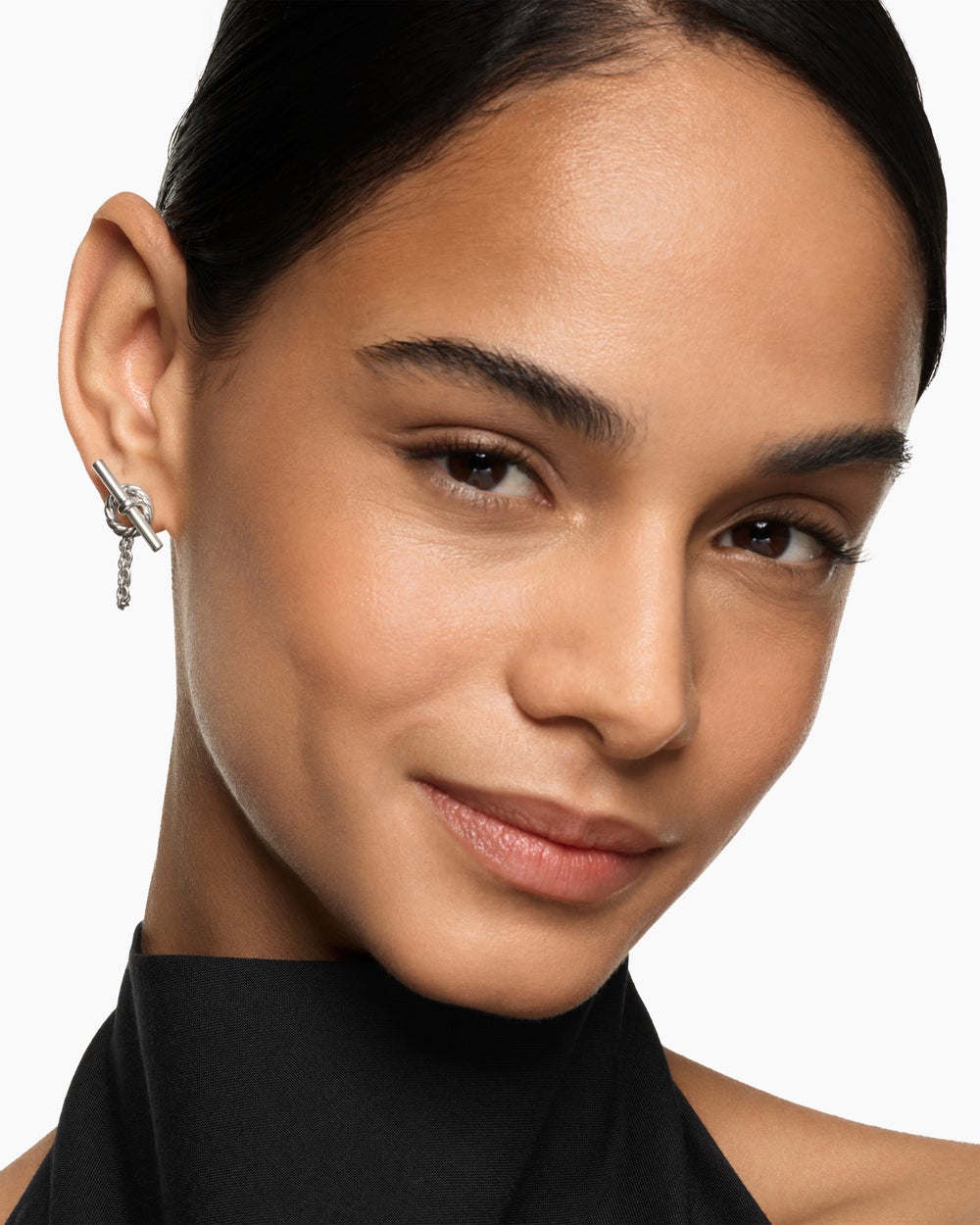 Womens DY Mercer® Bold Toggle Chain Stud Earrings in Sterling Silver, 50.4mm