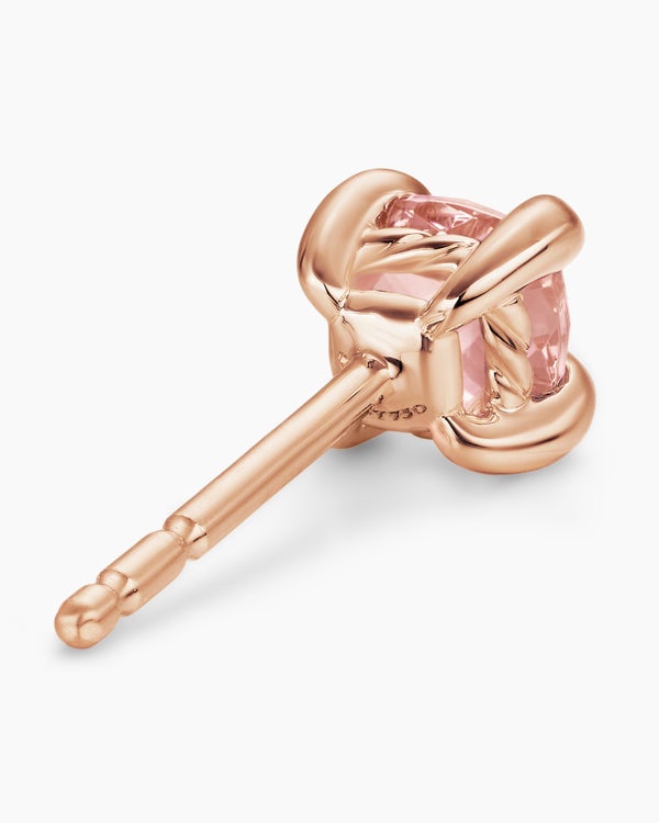 Micro Chatelaine® Stud Earrings in 18K Rose Gold with Morganite, 4.8mm