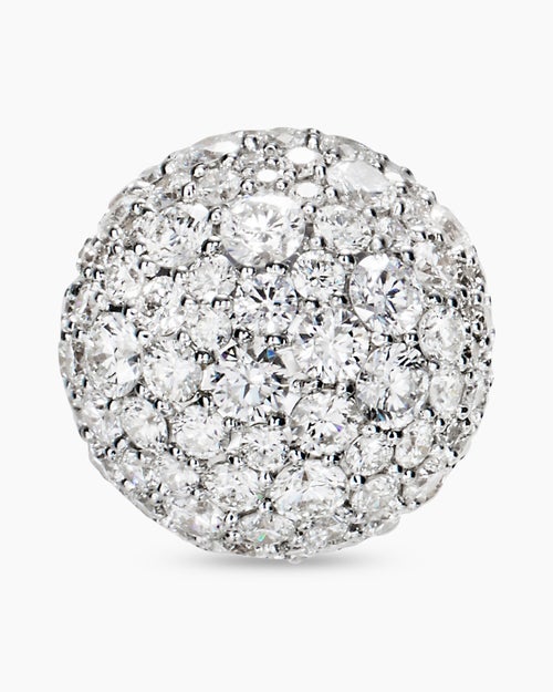 Clous d’oreilles pavés en or jaune 18 carats et diamants, 12 mm