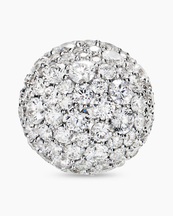 Pavé Stud Earrings in 18K Yellow Gold with Diamonds, 12mm