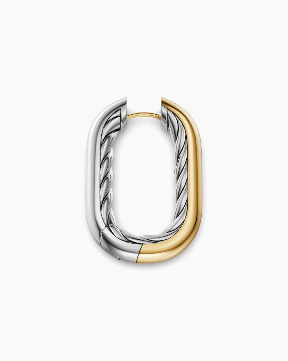 Womens DY Madison® Smooth Hoop Earrings in Sterling Silver with 14K Yellow Gold, 29.5mm
