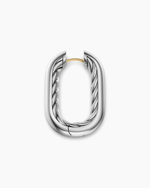 Womens DY Madison® Smooth Hoop Earrings in Sterling Silver, 29.5mm