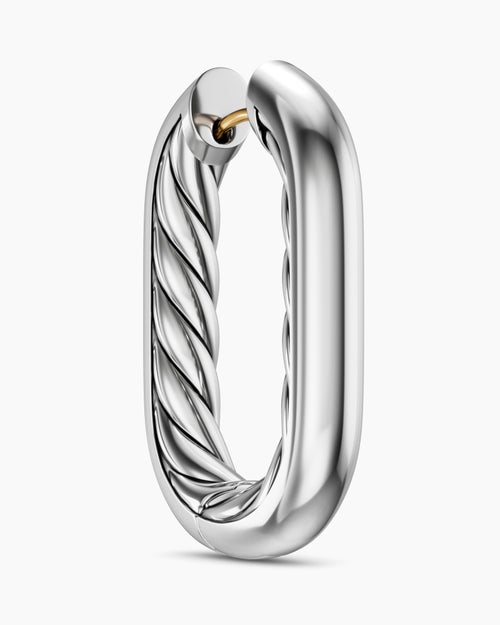 Womens DY Madison® Smooth Hoop Earrings in Sterling Silver, 29.5mm