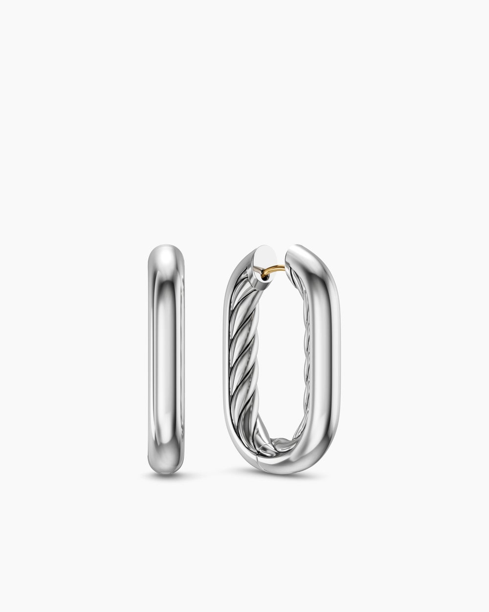 Womens DY Madison® Smooth Hoop Earrings in Sterling Silver, 29.5mm