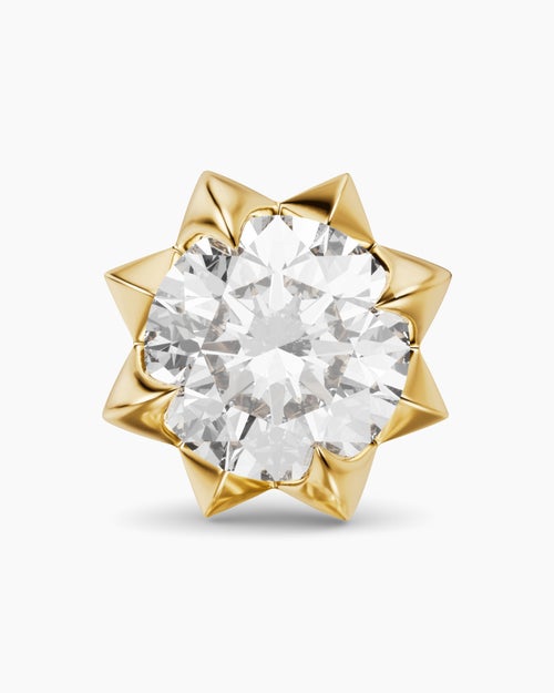 Womens Petite Pavé Stud Earrings in 18K Yellow Gold with Diamonds, 5mm