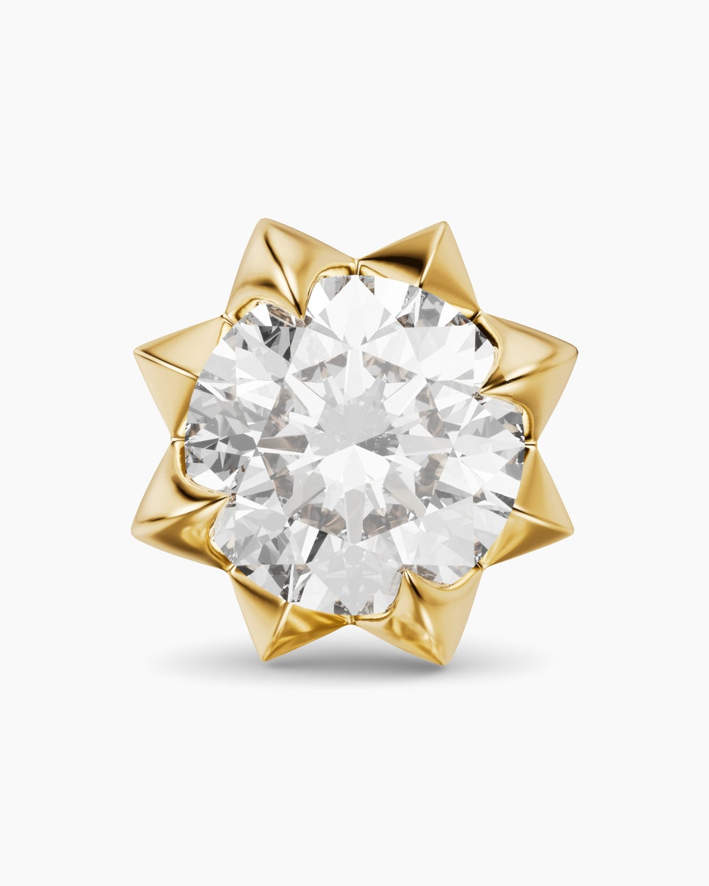 Womens Petite Pavé Stud Earrings in 18K Yellow Gold with Diamonds, 5mm