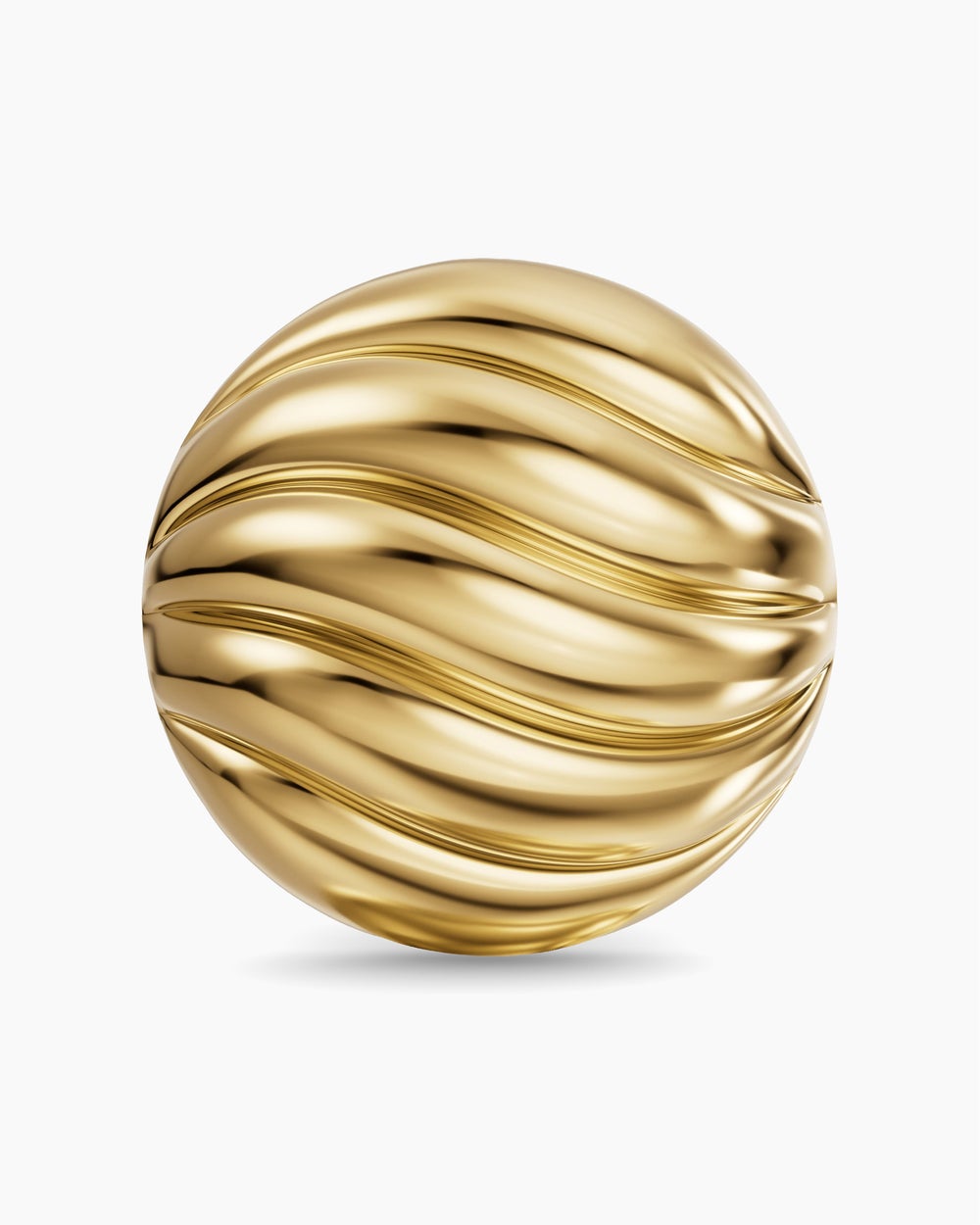 Womens Sculpted Cable Stud Earrings in 18K Yellow Gold, 9mm