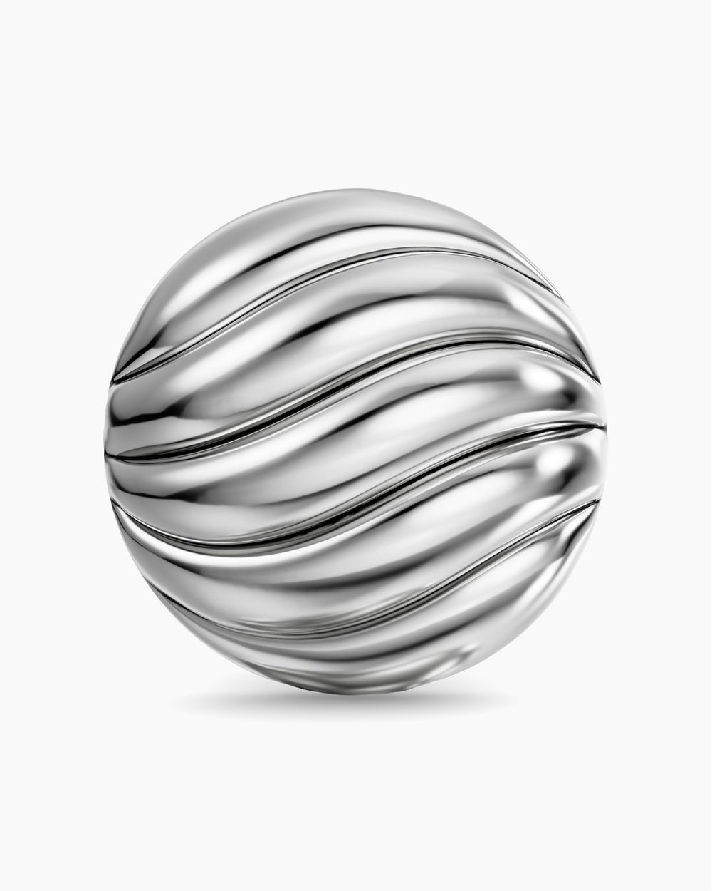 Womens Sculpted Cable Stud Earrings in Sterling Silver, 9mm