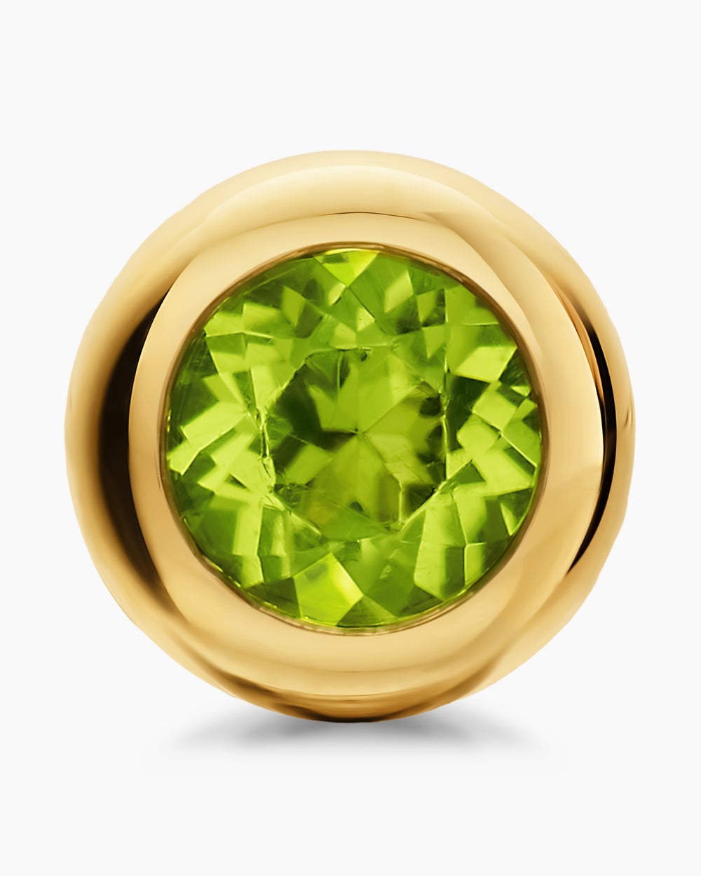 Clous d’oreilles sertis en chaton en or jaune 18 carats et péridot, 6,6 mm femmes