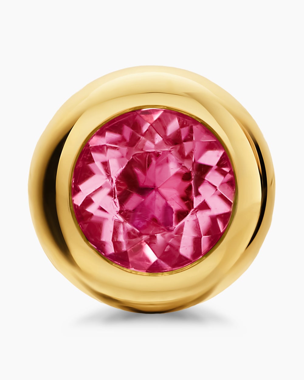 Clous d’oreilles sertis en chaton en or jaune 18 carats et tourmalines roses, 6,6 mm femmes