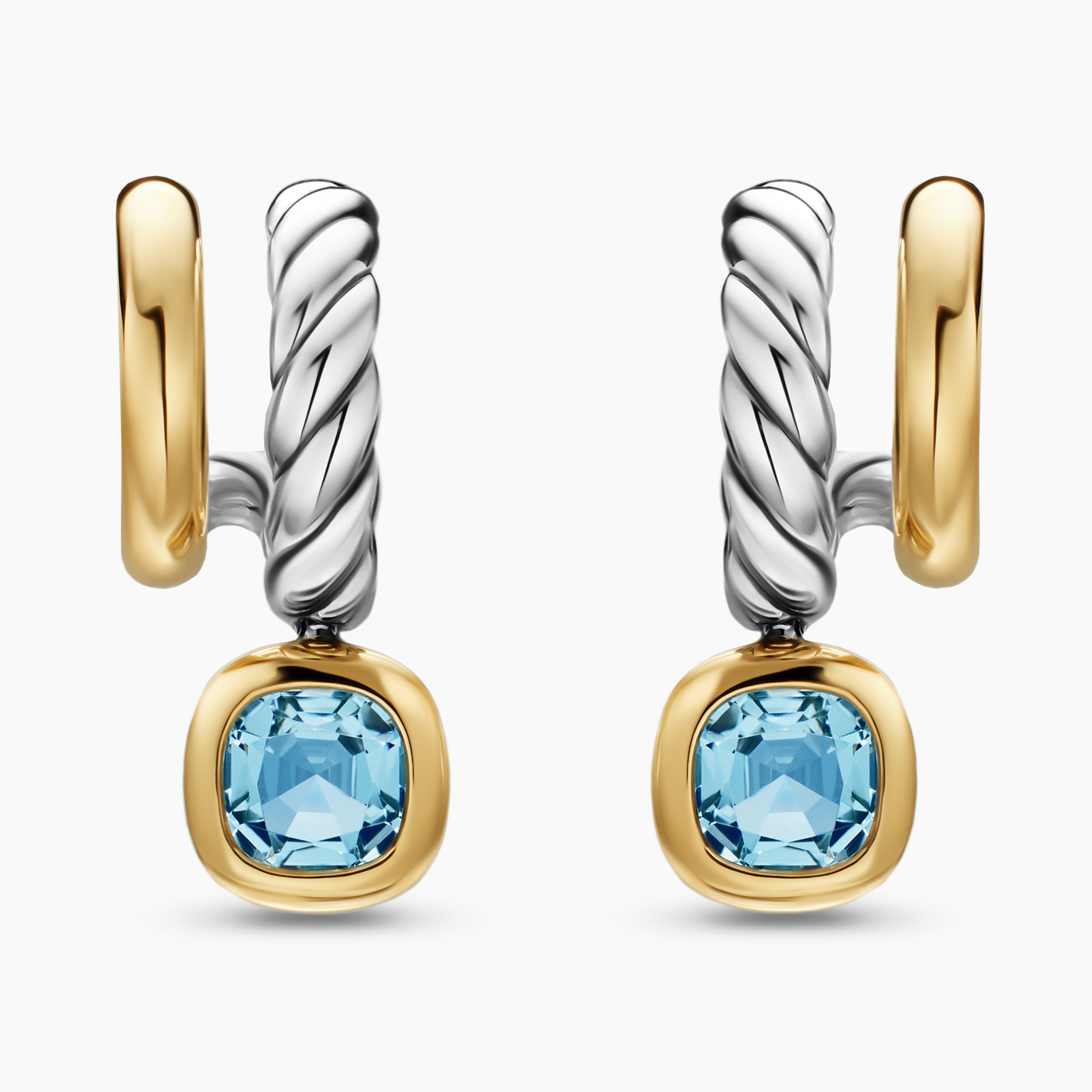 DY Mercer® Color Two Row Drop Earrings in Sterling Silver with 18K