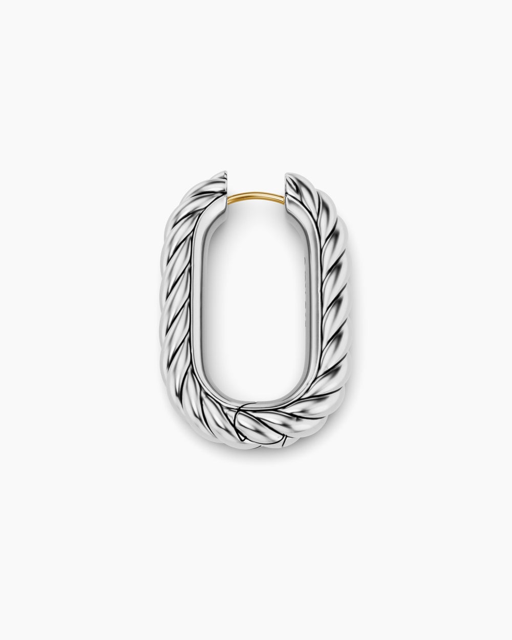 Womens DY Madison® Cable Hoop Earrings in Sterling Silver, 29.3mm