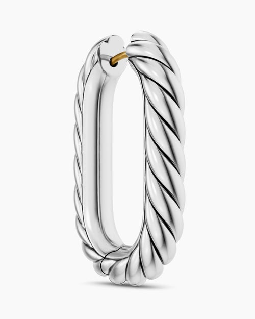 Womens DY Madison® Cable Hoop Earrings in Sterling Silver, 29.3mm