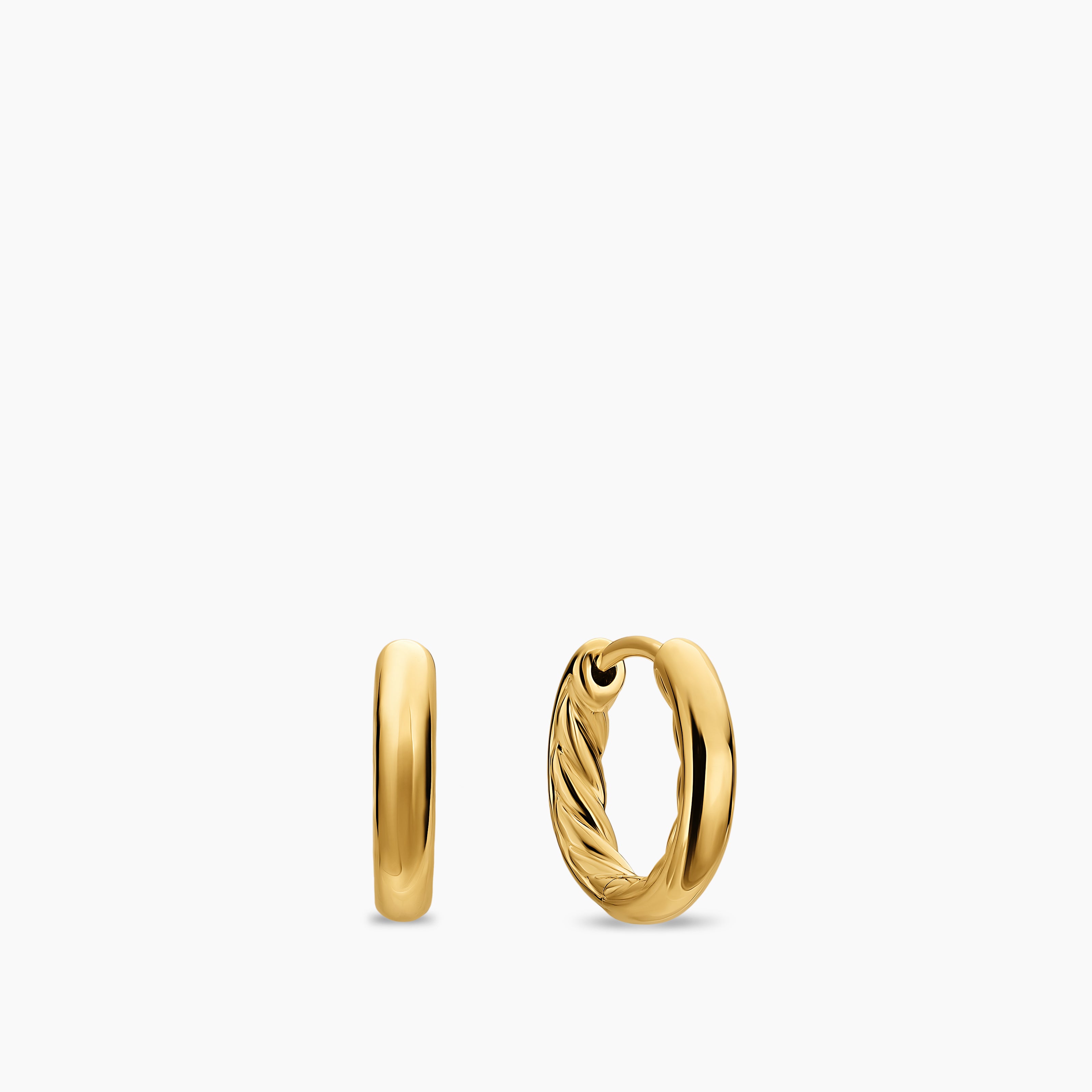 Womens DY Mercer&reg; Huggie Hoop Earrings in 18K Yellow Gold, 12mm