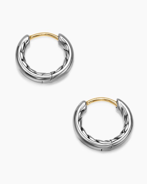 Womens DY Mercer® Huggie Hoop Earrings in Sterling Silver, 12mm