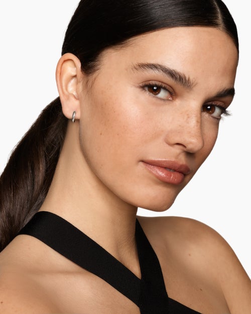 Womens DY Mercer® Huggie Hoop Earrings in Sterling Silver, 12mm