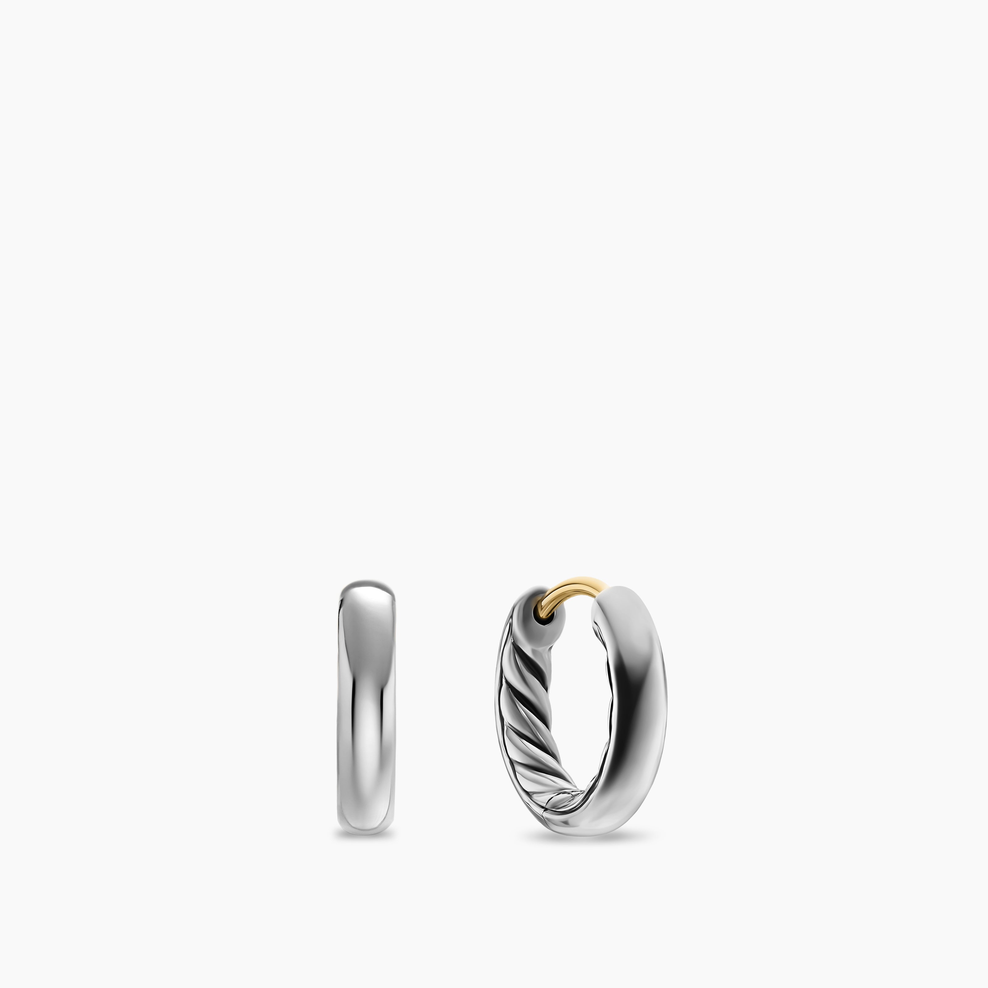 Womens DY Mercer&reg; Huggie Hoop Earrings in Sterling Silver, 12mm