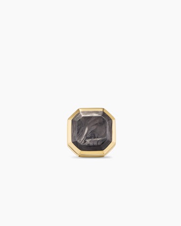 Forged Carbon Stud Earring in 18K Yellow Gold, 10.5mm