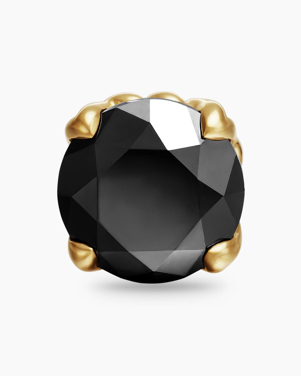 Clou d’oreille en or jaune 18 carats avec diamant noir, 7 mm hommes