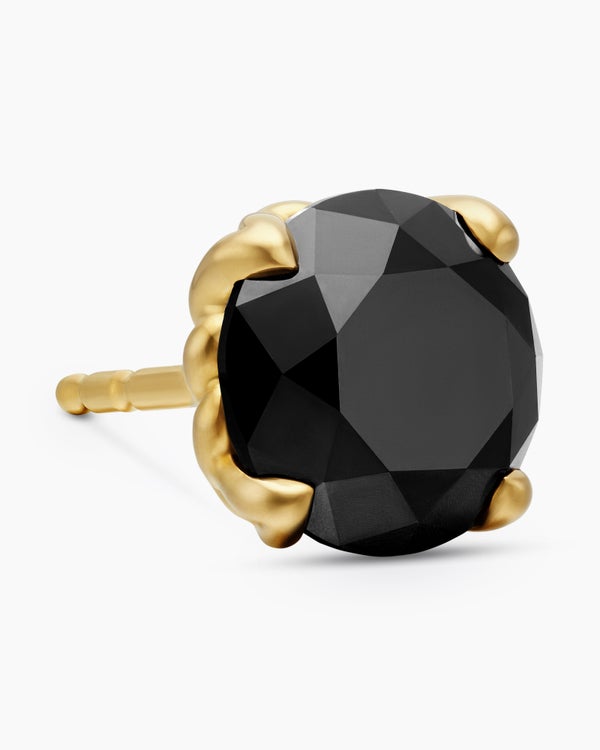 david van hagen Stud Earring 18K Yellow Gold with Black Diamond 7mm