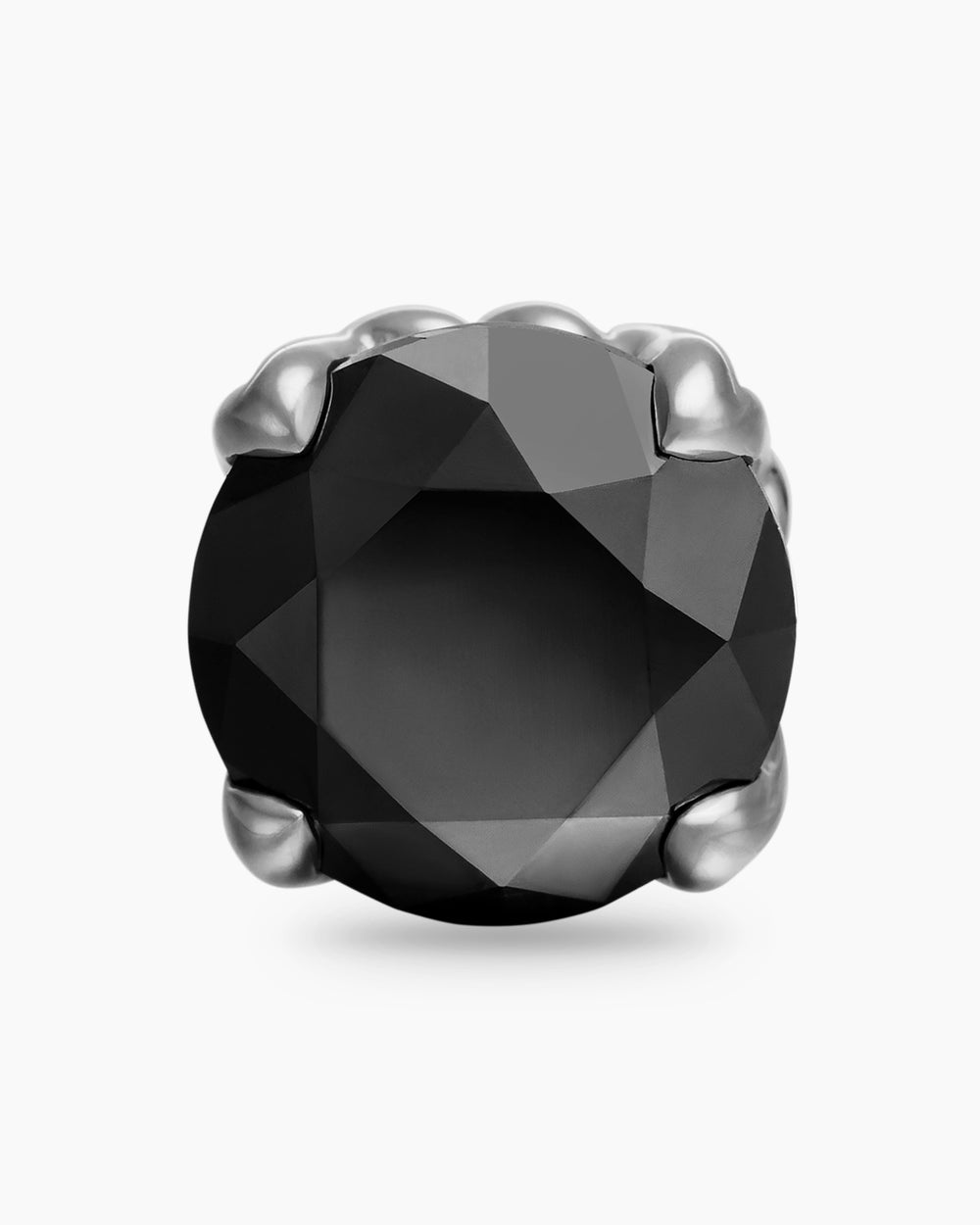 Clou d’oreille en argent sterling avec diamant noir, 7 mm hommes