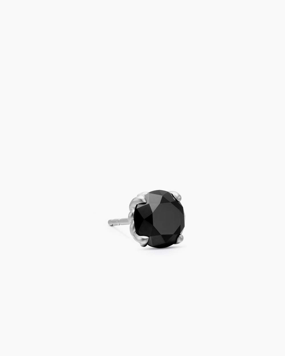 Clou d’oreille en argent sterling avec diamant noir, 7 mm hommes