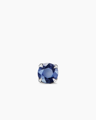 Stud Earring in Sterling Silver with Sapphire, 7mm