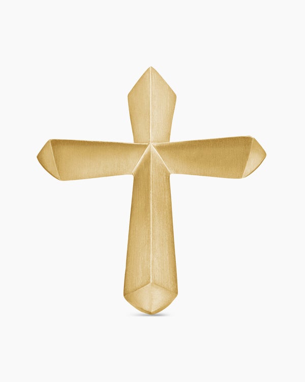 Roman Cross Stud Earring in 18K Yellow Gold, 18.7mm