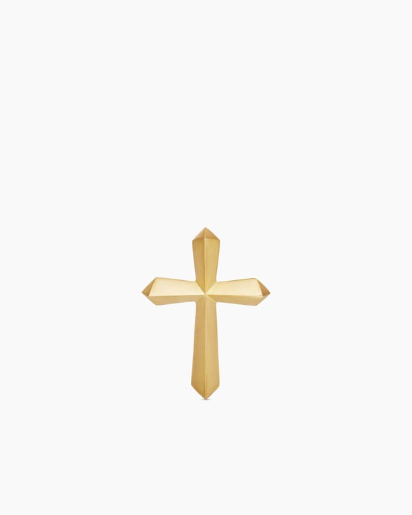 david van hagen Faceted Cross Stud Earring 18K Yellow Gold 18.7mm