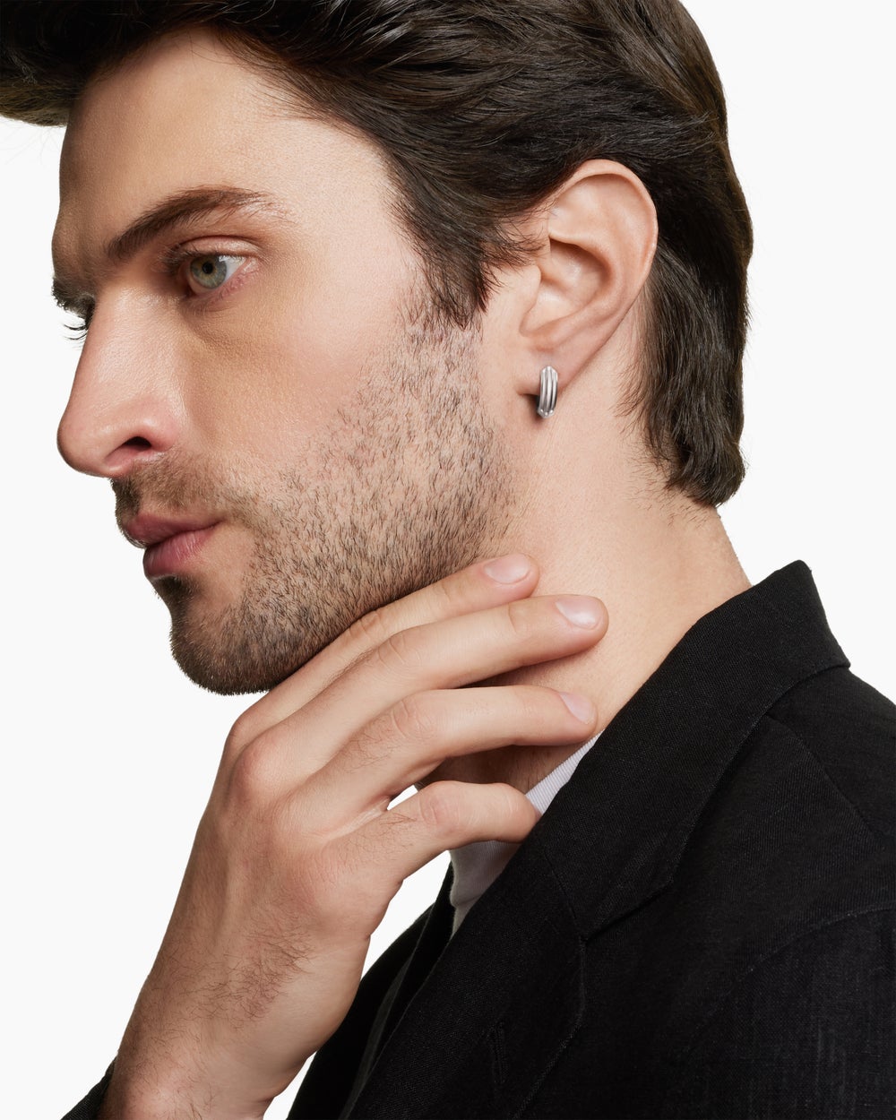 Créole Streamline® en argent sterling, 14 mm hommes