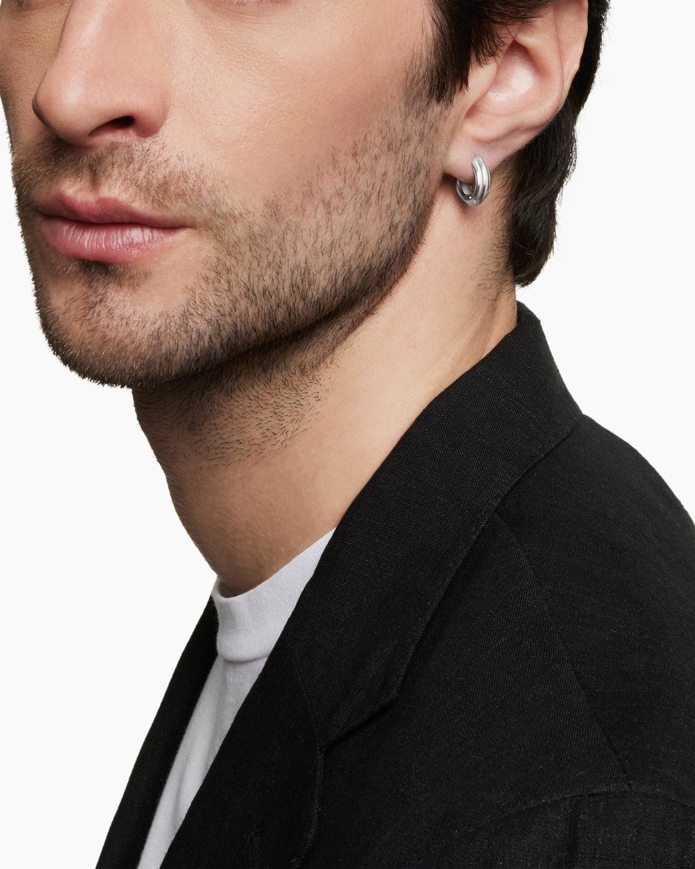 Créole Streamline® en argent sterling, 14 mm hommes