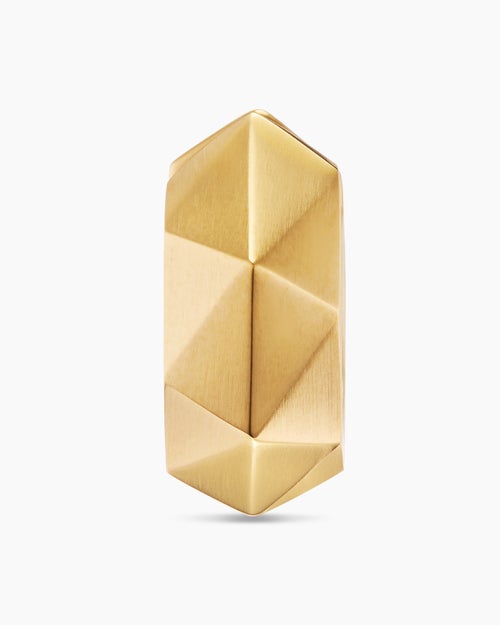 Mens Faceted Hoop Earring in 18ct Yellow Gold, 14.5mm