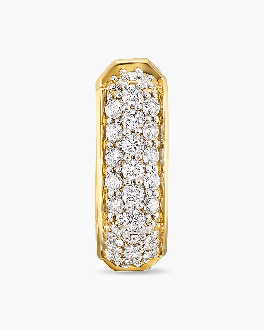 Mens Streamline® Hoop Earring in 18K Yellow Gold with Diamonds, 11.7mm