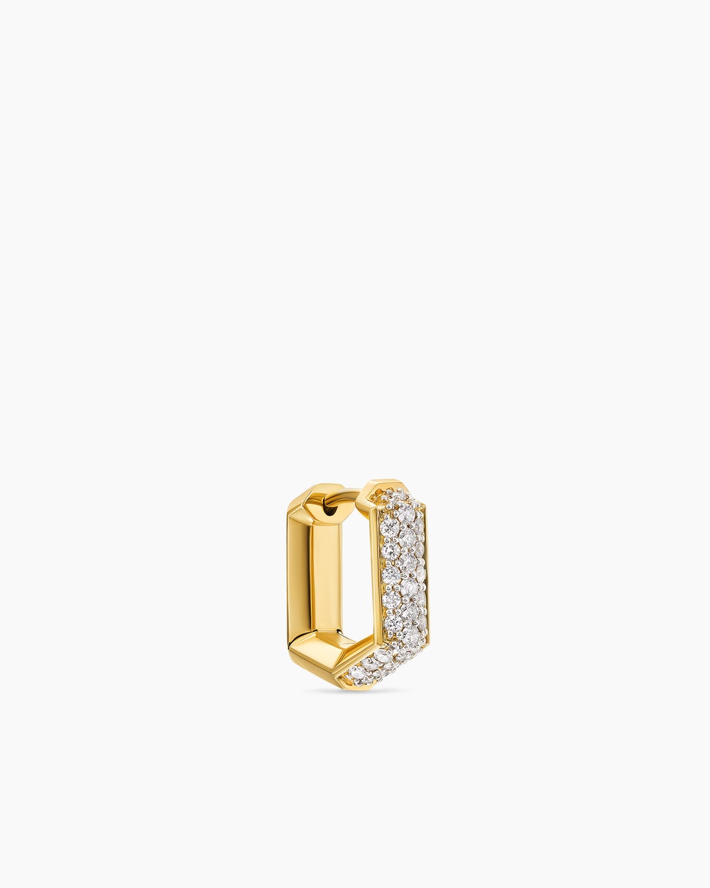 Mens Streamline® Hoop Earring in 18K Yellow Gold with Diamonds, 11.7mm