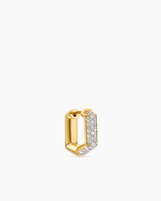 Streamline® Hoop Earring in 18K Yellow Gold with Diamonds, 11.7mm