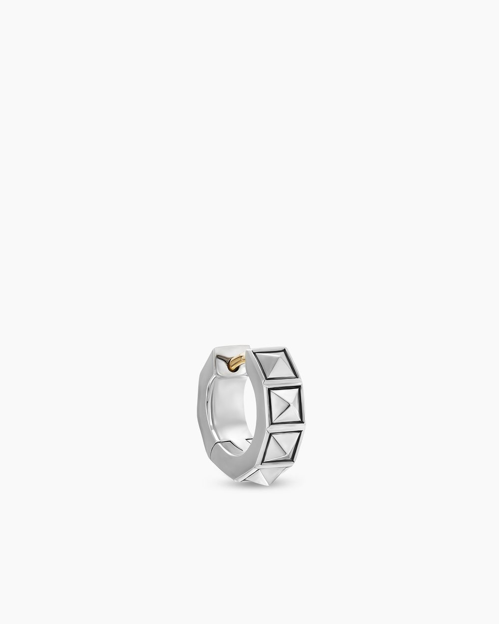 Créole Pyramid en argent sterling, 12,3 mm hommes