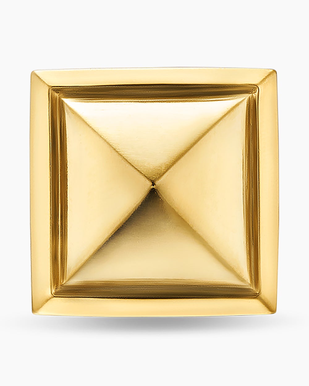 Mens Pyramid Stud Earring in 18K Yellow Gold, 6.6mm