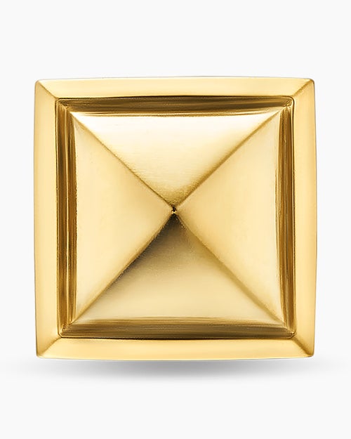 Mens Pyramid Stud Earring in 18K Yellow Gold, 6.6mm