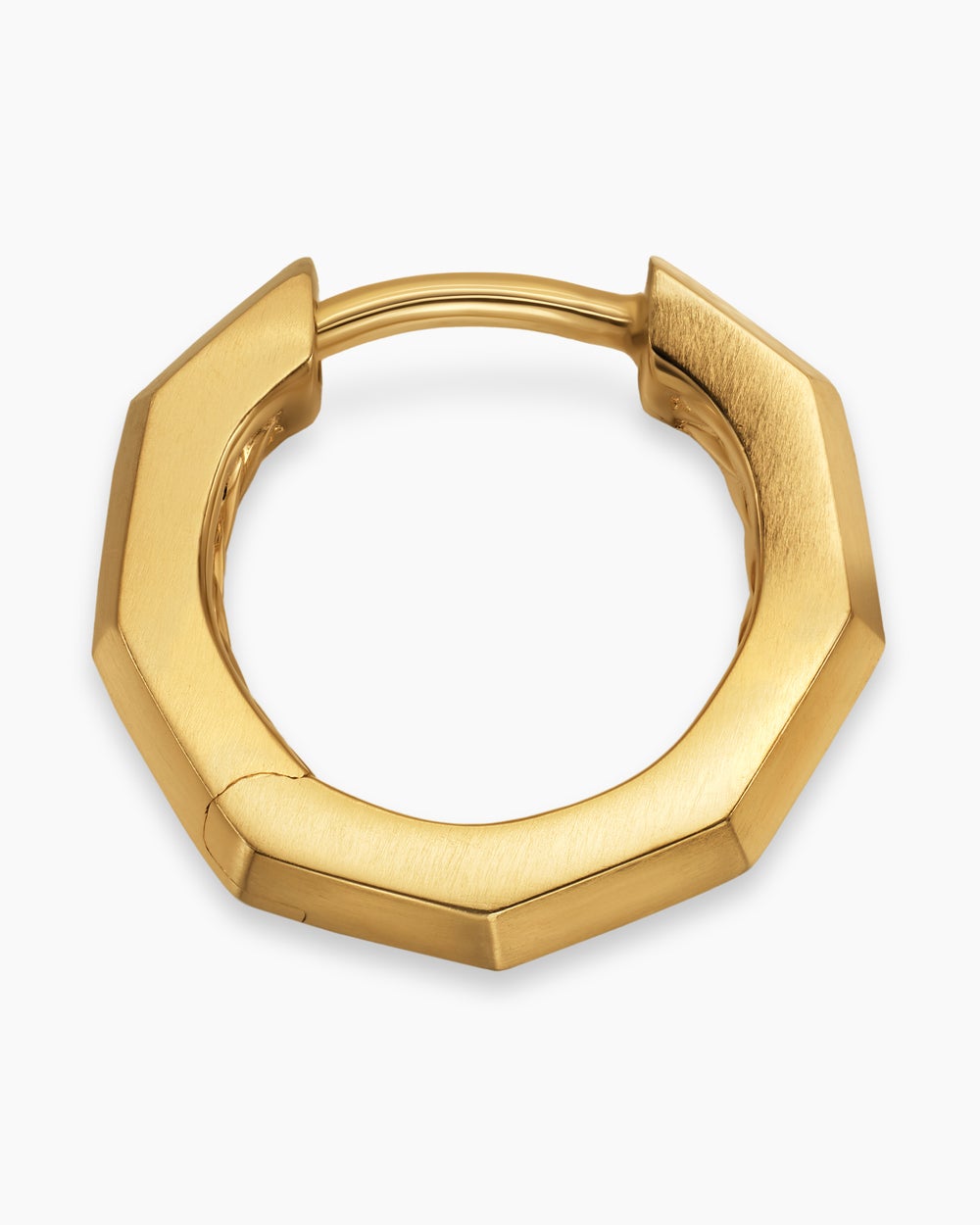 Mens Stax Faceted Huggie Hoop in 18K Yellow Gold, 13.1mm