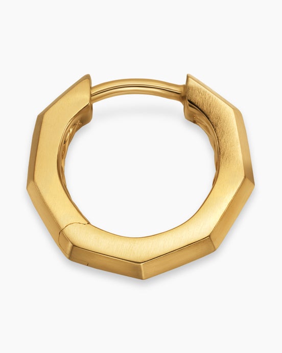 Stax Faceted Huggie Hoop in 18K Yellow Gold, 13.1mm