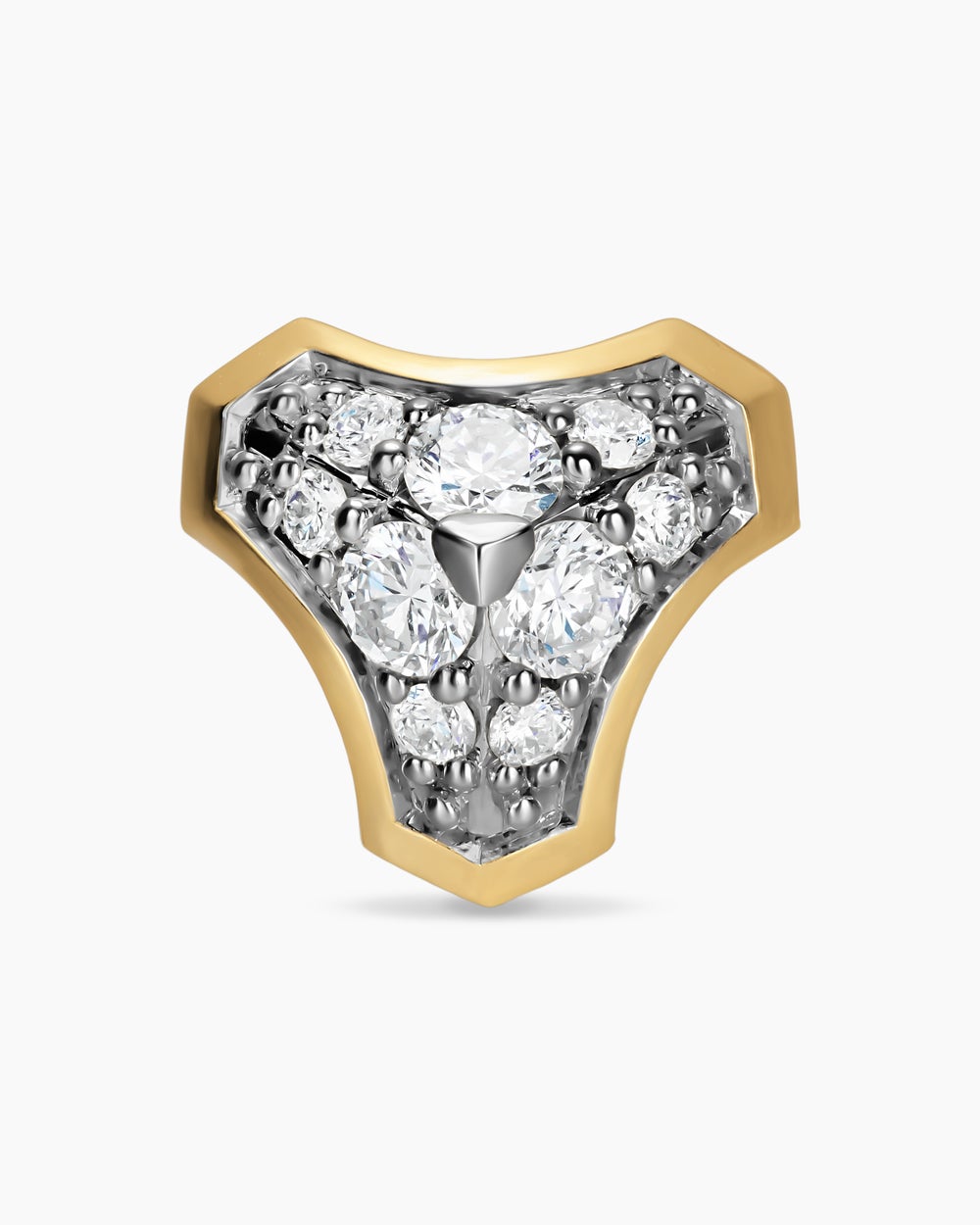 Mens Armory® Stud Earring in 18K Yellow Gold with Diamonds, 9.5mm